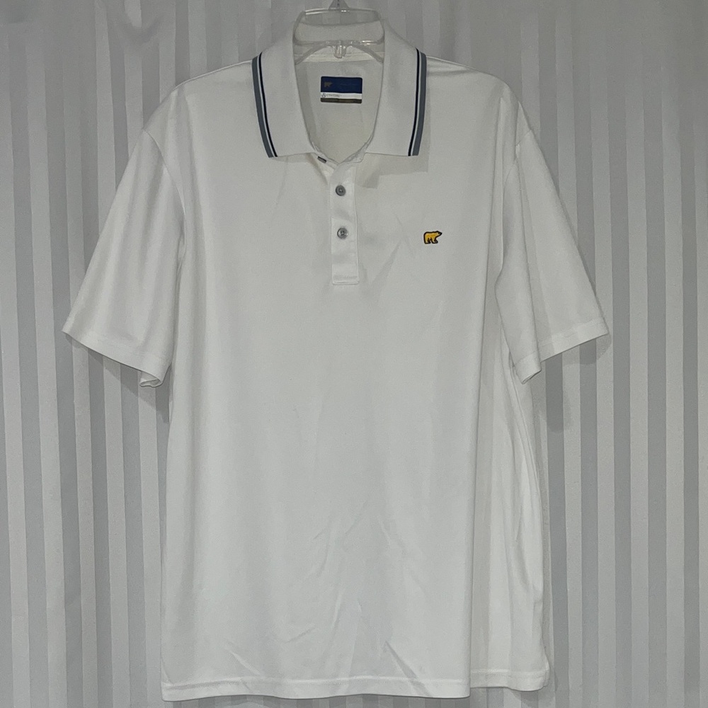 Jack Nicklaus White Polo Stay-Dri Golf Shirt w/ Embroidered Golden Bear